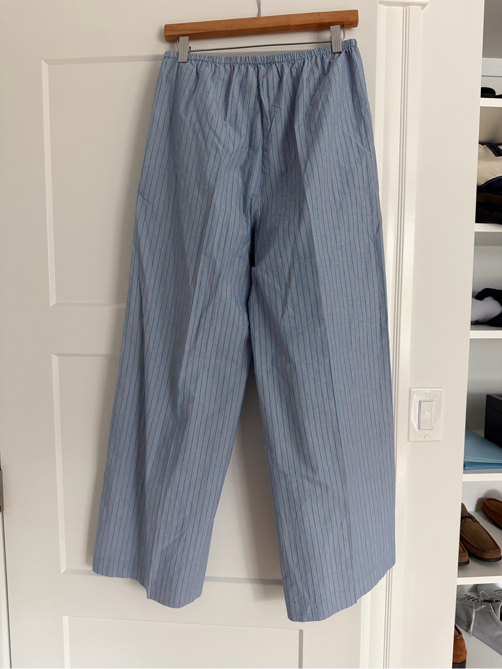 J. Crew Light Blue Striped Wide-Leg Pants - Picture 4 of 5